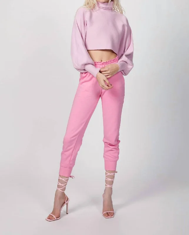 Lynley Track Pant In Bubblegum Elegant Women's Attire