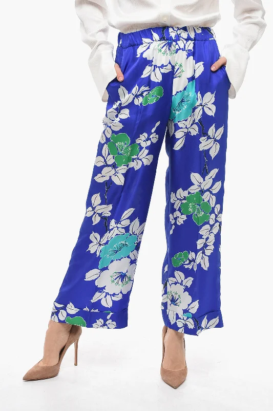 Parosh Silk Palazzo Pants with Floral Print Clearance Sale