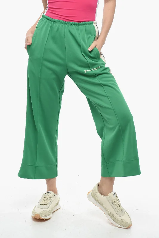 Palm Angels Track Flared Pants with contrasting side bands Boho Chic Fashion