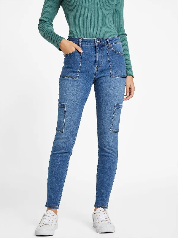 Gianna Mid-Rise Cargo Skinny Jeans Stylish Women's Apparel