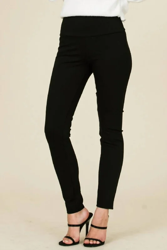 High Waisted Ponte Pant In Black Women's Clothes