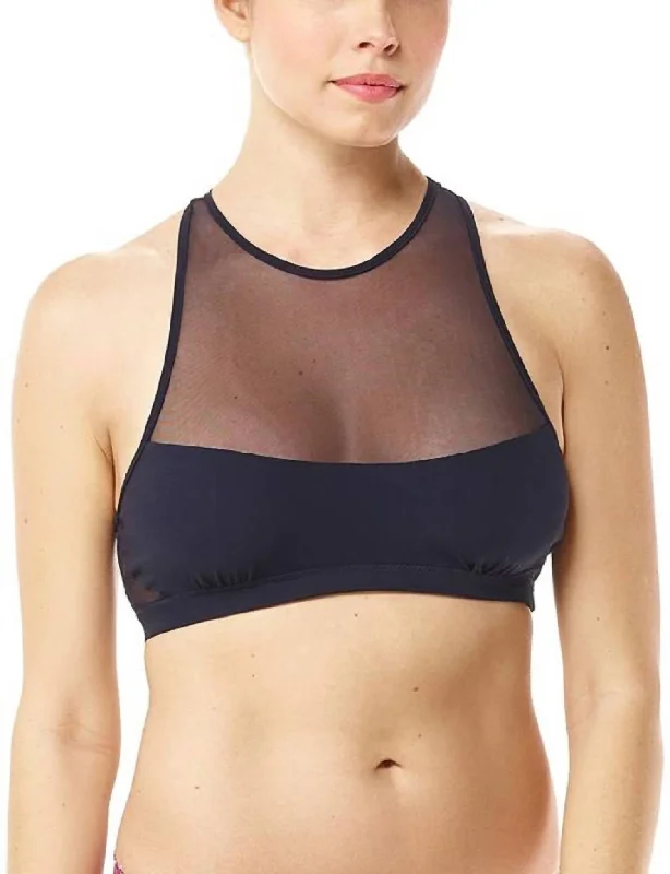 Chick Mesh Racerback Bra In Black Affordable Fashion for Women