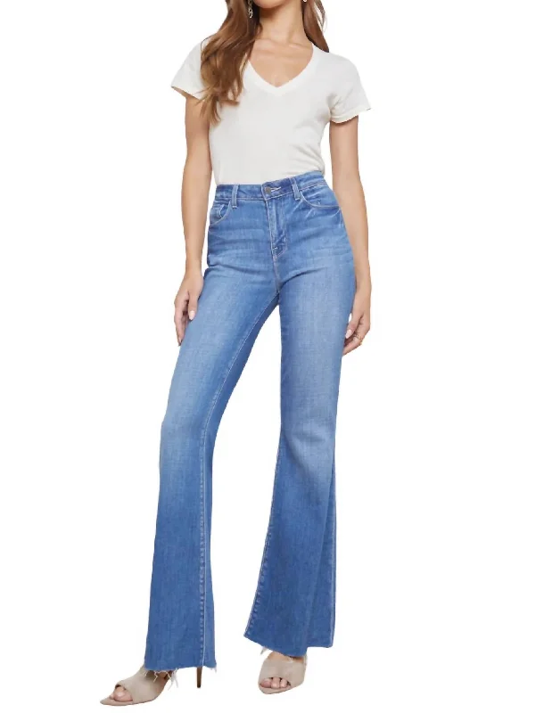 Sera Sneaker Flare Jeans In Bordello Clearance Sale Online