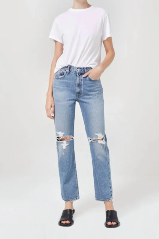 Mia Mid Rise Straight Jeans In Rule Tailored Clothing For Women