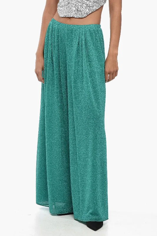 Oseree Lurex LUMIERE Palazzo Pants Women's Trendy Clothing