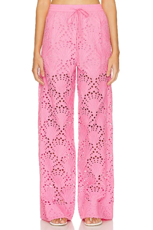 Fab Broderie Anglaise Pant In Bubblegum Women's Sporty Chic Clothes