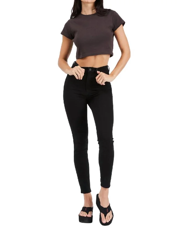 High Skinny Ankle Basher Jeans In Black Magic Women's Elegant Evening Outfit