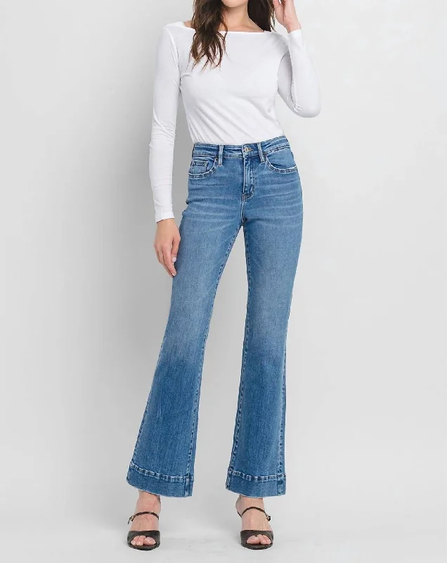 Relaxed Flare Jeans In Denim Elegant Women's Clothing Online