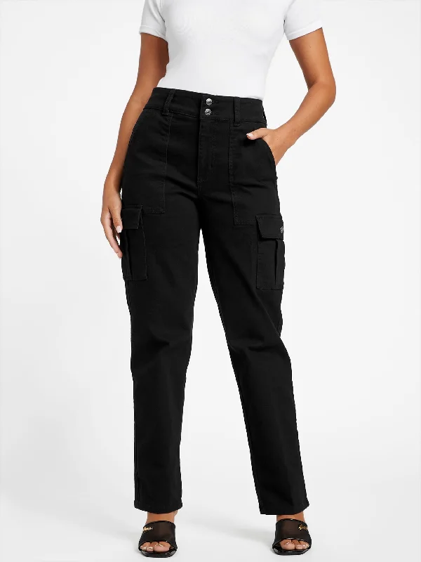 Hailey High-Rise Cargo Jeans Women's Cozy Winter Attire