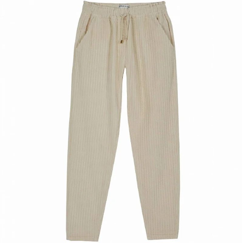 Women's Relaxed Fit Trousers In Porcelain Women's Sporty Chic Clothes