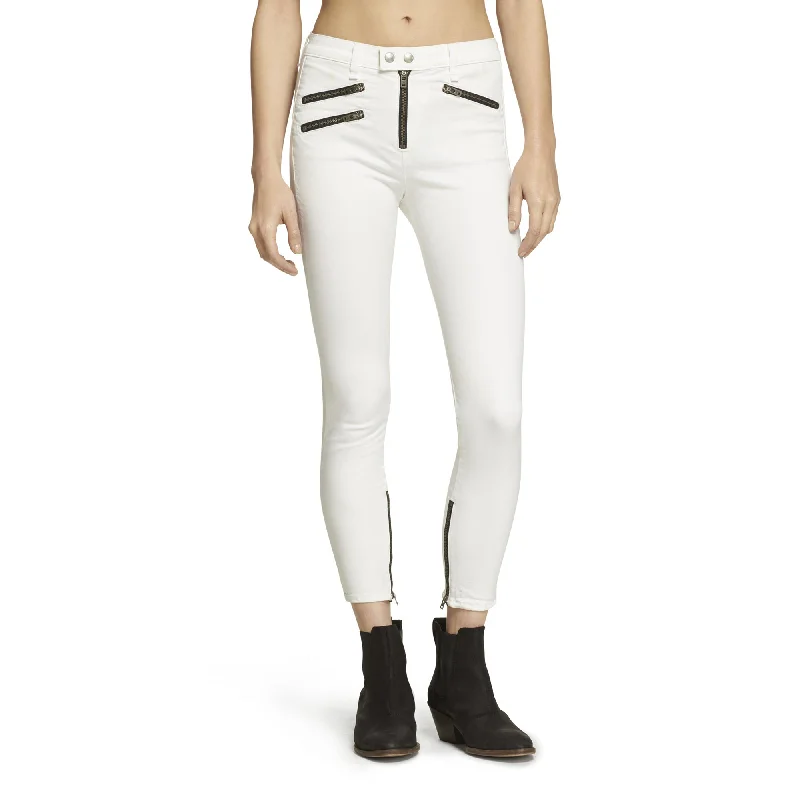 rag & bone White High Rise Biker Jeans Women's Fashion Clothes