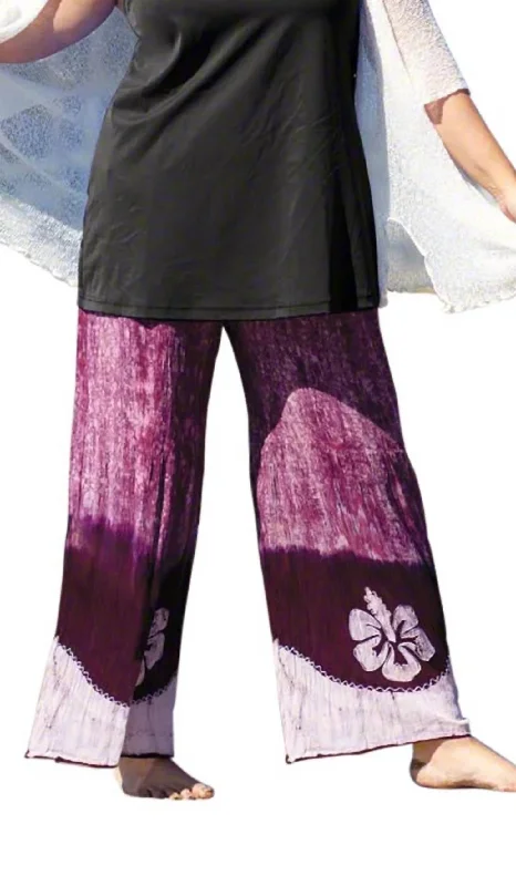 Drawstring Cotton Rayon Pants - Plus In Wine Women's Date Night Outfit