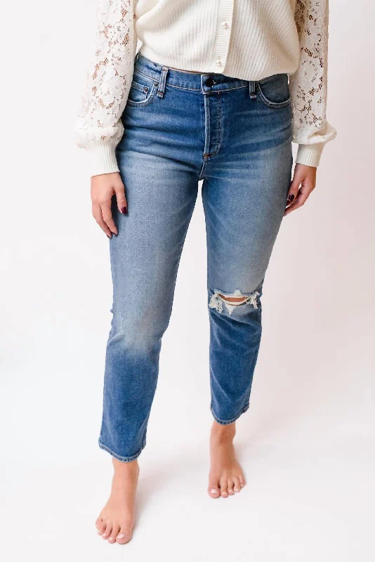 High Rise Straight Leg Jeans In Main Women's Evening Apparel