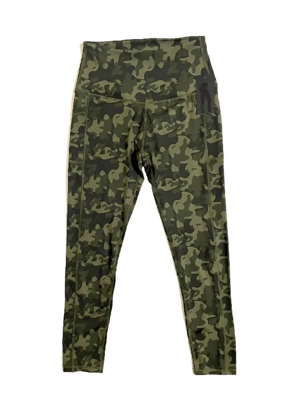 Women's Camo 7/8 With Pocket High Rise Gym Yoga Leggings In Green Women's Tops And Clothing