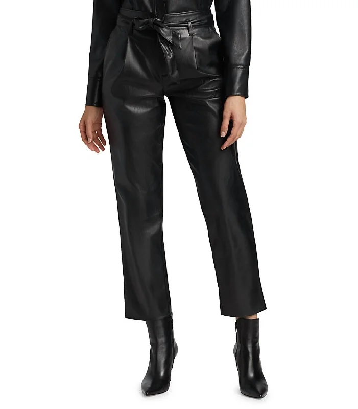 Melila Leather Pant In Black Women's Travel Outfit Set