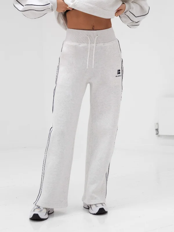 Apex Wide Leg Sweatpants - Marl White Women's Fashion Clothing