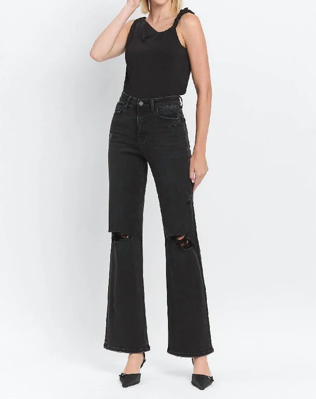 90's Vintage Flare Jeans In Black Everyday Women's Fashion Trends