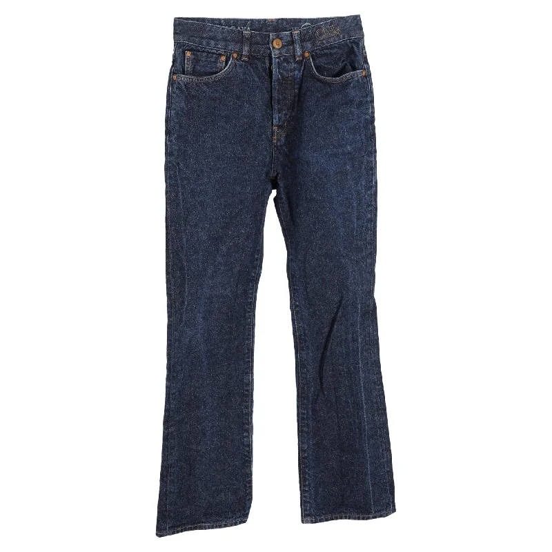 Chloé High-Waisted Wide-Leg Jeans in Blue Cotton Denim Plus-Size Women's Garments