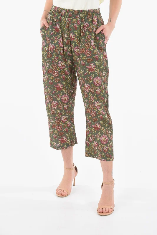 By Walid Floral Patterned JUAN Cropped Pants Women Apparel