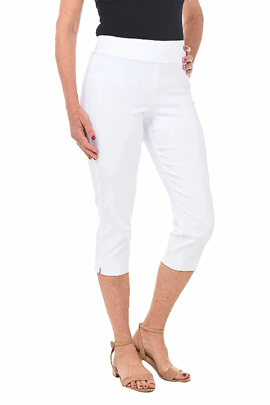 Pull On Pant In White Modern Women's Apparel