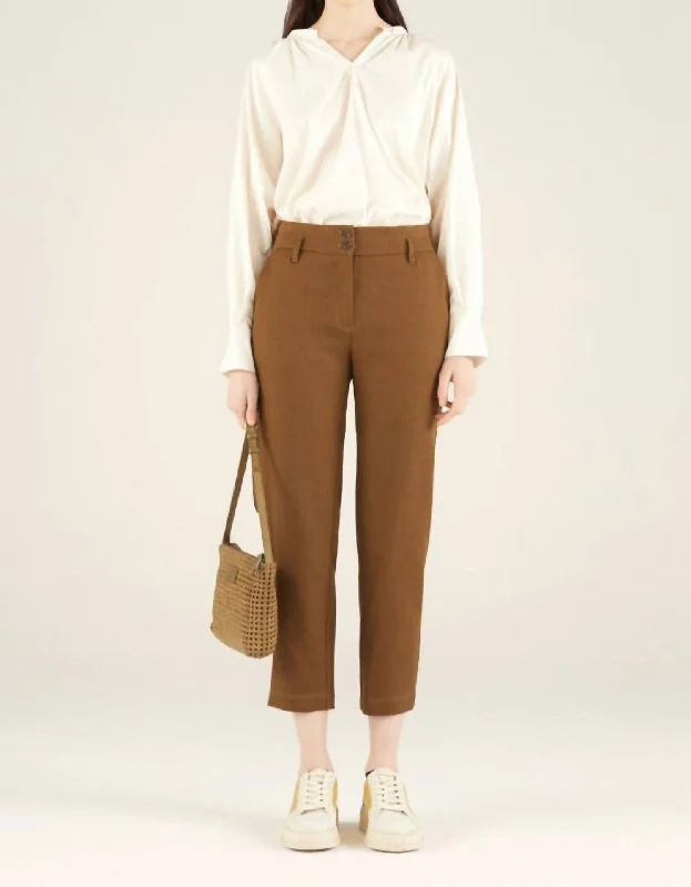 Straight Trousers In Bronze Women's Casual Wear Clothing