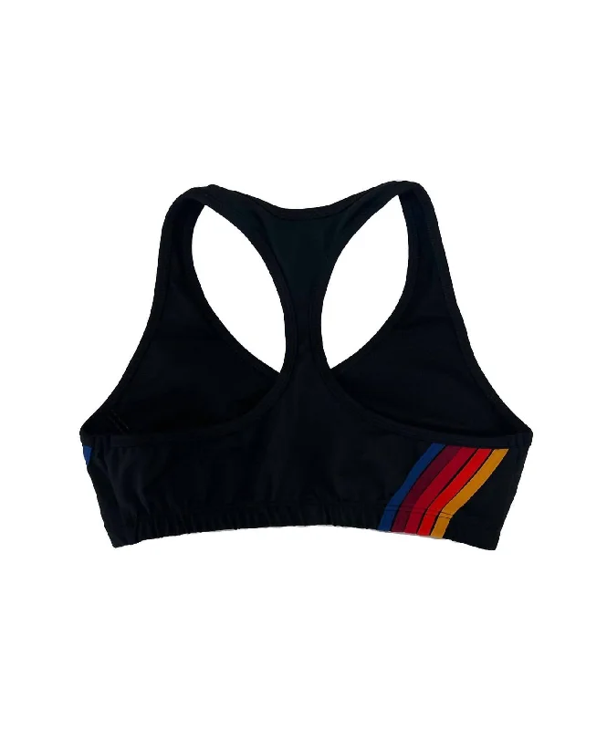 5 Stripe Sports Bra In Black Women's Casual Attire