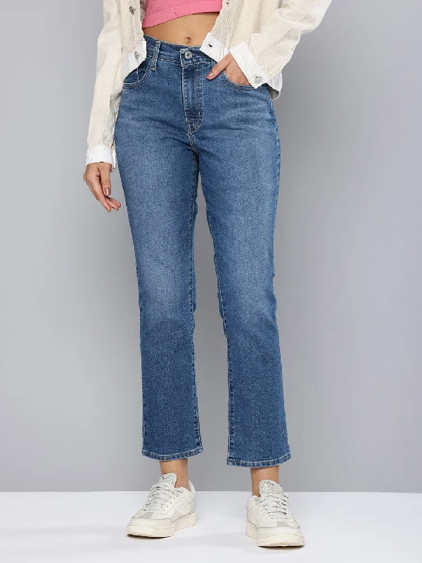 Women's High Rise 724 Slim Straight Fit Indigo Jeans Women's Evening Garments