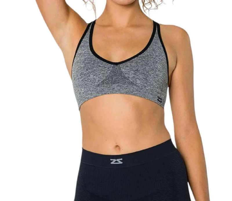 Racey Lux Sports Bra In Heather Grey Stylish Outerwear Clothes For Women