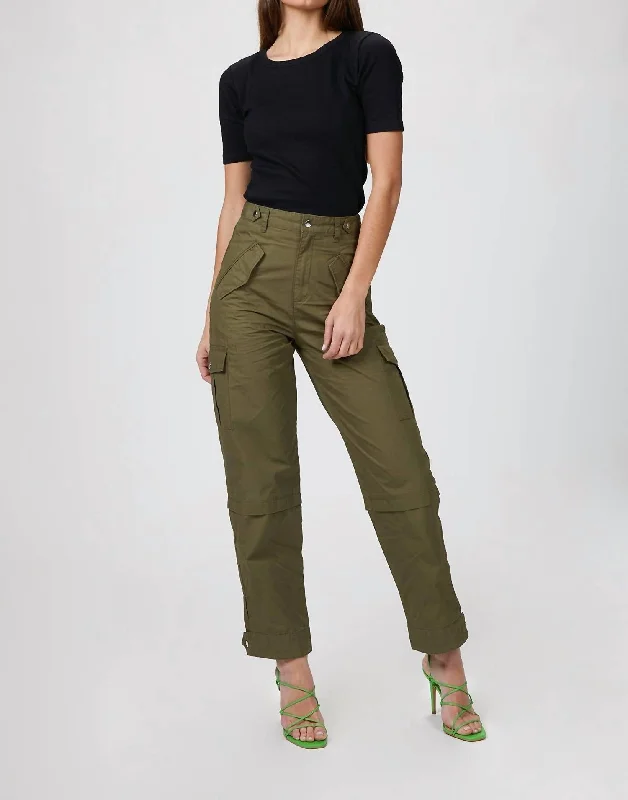 Military Trousers In Army Green Women's Evening Wear