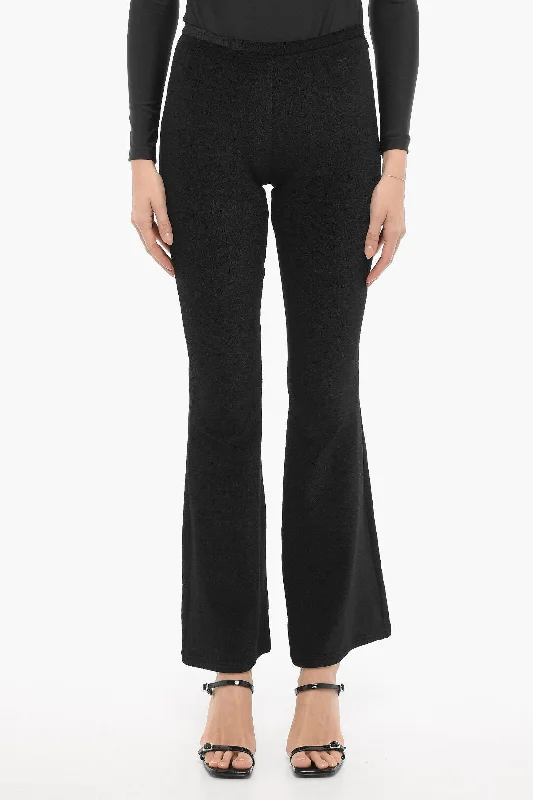 Courreges Solid Color Flared Pants with Side Zip Winter Wardrobe Clearance