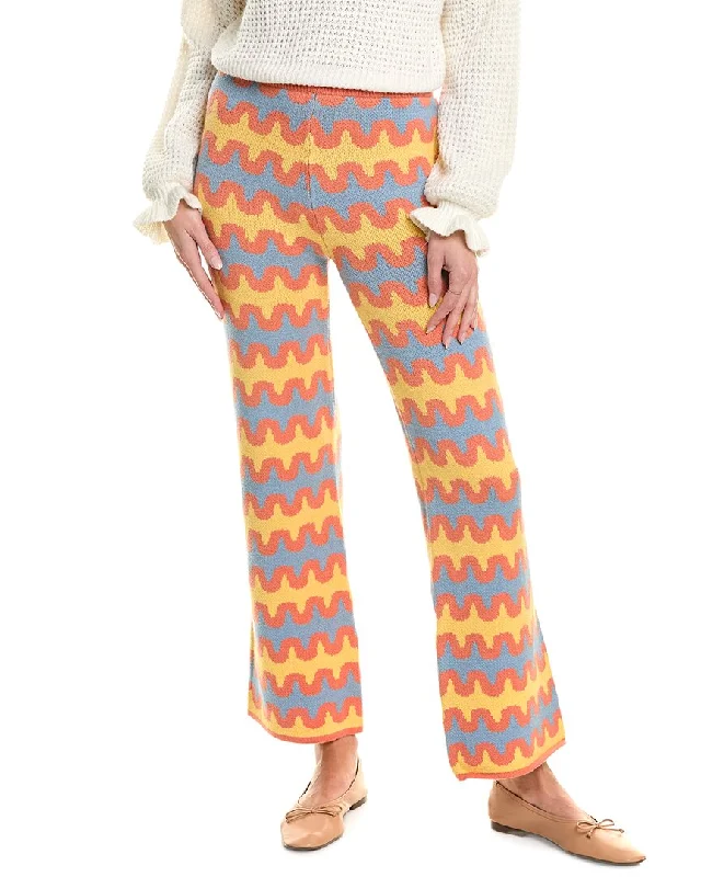 Gracia Crochet Knit Ribbed Wide Leg Pant Online Boutique Clothing