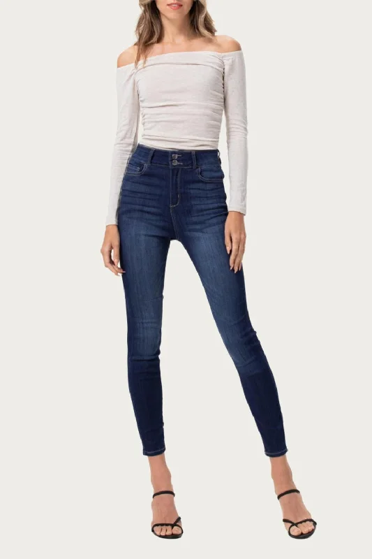 High-Rise Stretch Skinny Jeans In Dark Denim Casual Clothes For Women