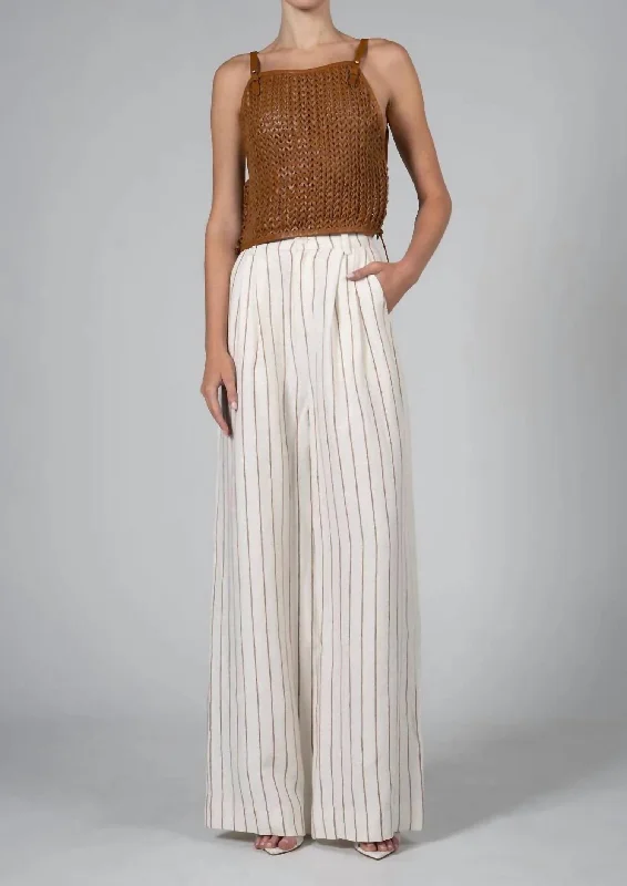 Raven Stripe Pant In White Stripe Sophisticated Women's Fashion