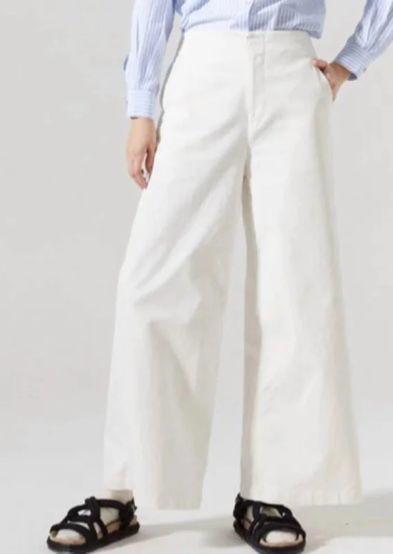 Luna Cord Pant In Off White Plus-Size Women's Clothing