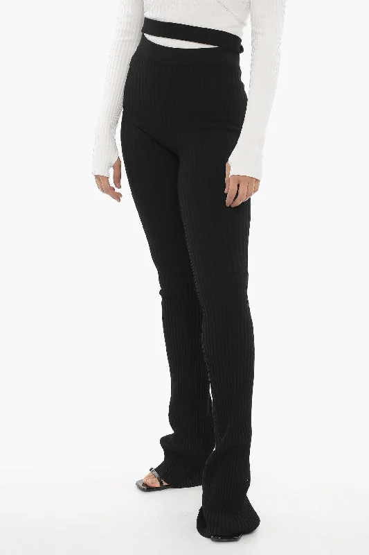 ANDREĀDAMO Ribbed Boot Cut Pants Exclusive Discount