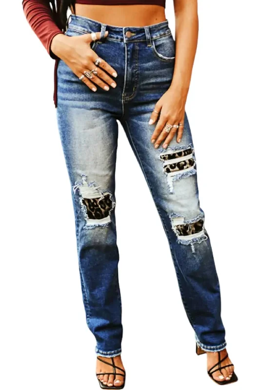 Tummy Control Boyfriend Jeans In Mid Wash Women's Tailored Outfit