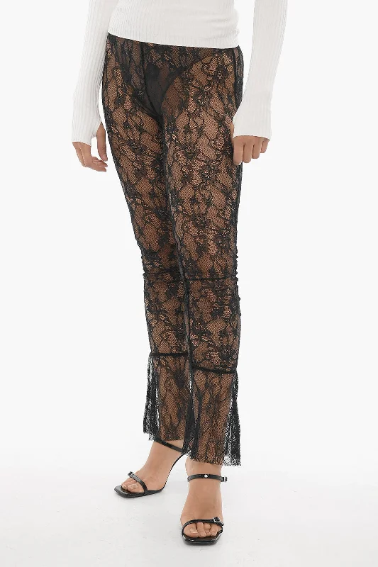 Adriana Hot Couture Macrame' Lace Sheer Pants Women's Seasonal Clothing