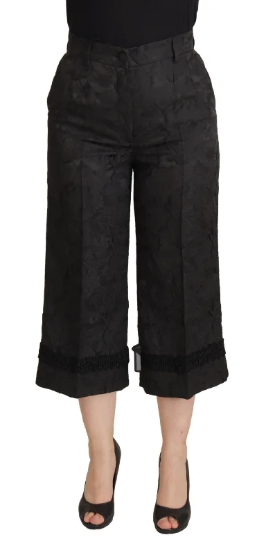 Dolce & Gabbana Elegant  Brocade Cropped Women's Pants High-Fashion Women's Clothing