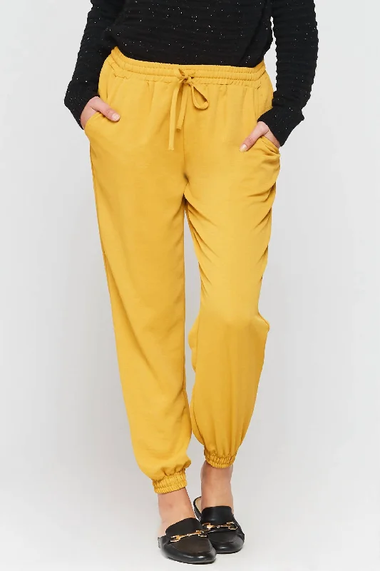 Dixie Jogger Pant In Vintage Saffron Stylish Women's Attire