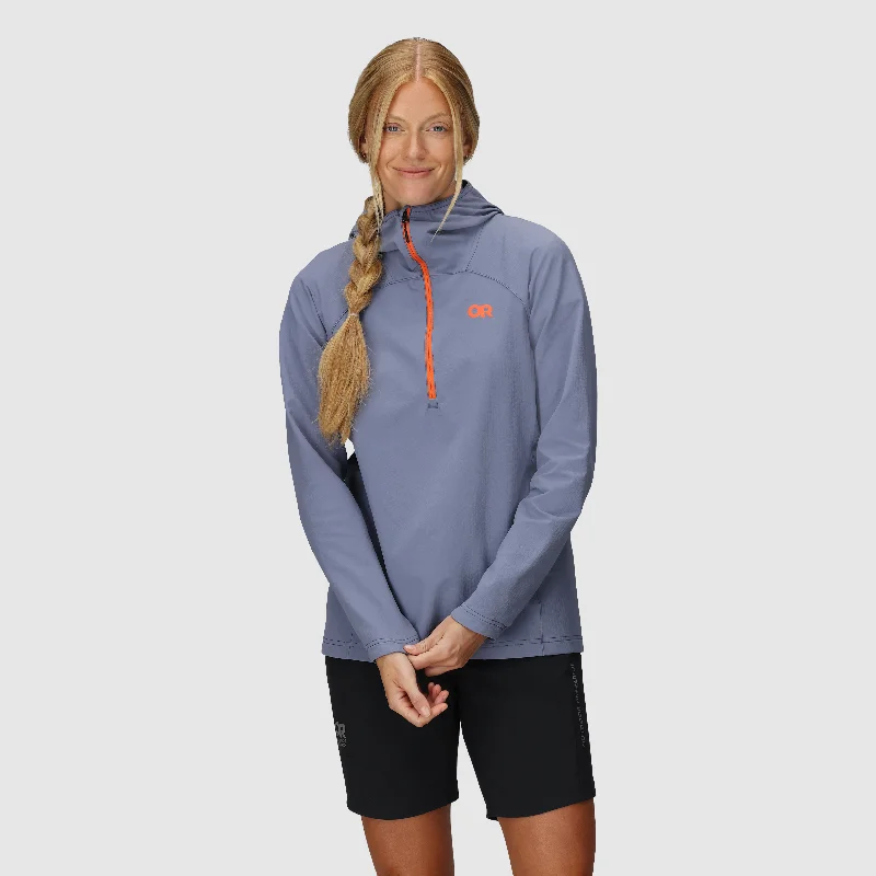 Women's Freewheel Half Zip Soft Shell MTB Hoodie Women's Plus-Size Garments