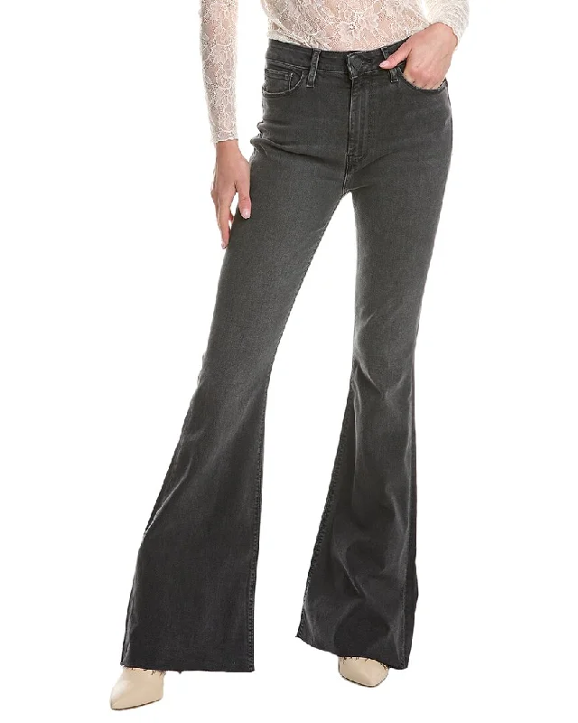 HUDSON Jeans Holly High-Rise Washed Black Flare Jean Women's Seasonal Clothes