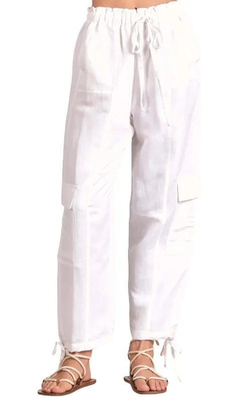 Cargo Pant In White Women's Professional Attire