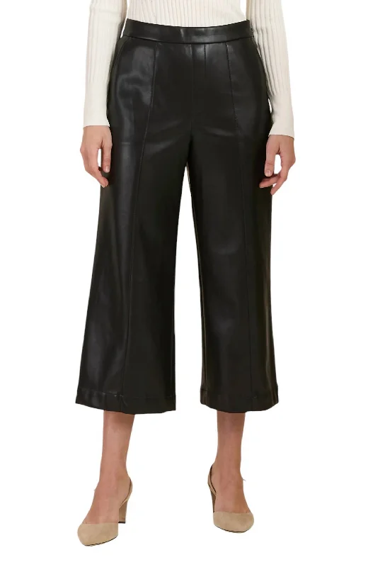 Payton Vegan Leather Cropped Pant In Black Best Online Boutiques