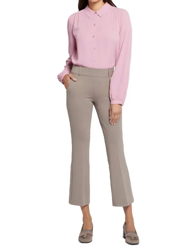 Flared Ankle Pants In Saddlewood Clothes Woman