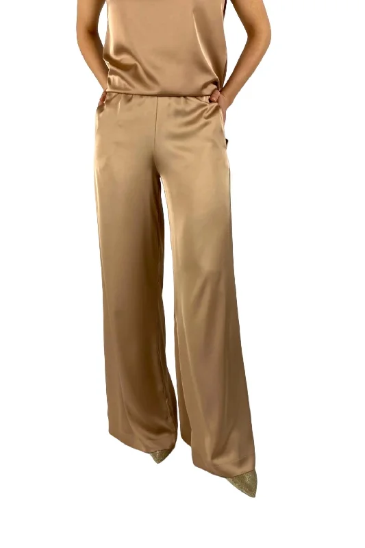 Satin Look Pants In Copper Clothes Women