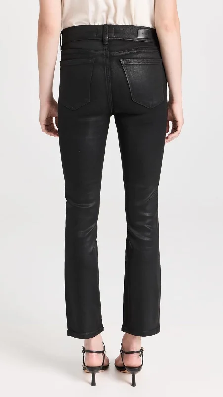 DL1961 Women's Mara Straight: Mid Rise Instasculpt Ankle Jeans, Black Coated Pan Women's Clothing For Work