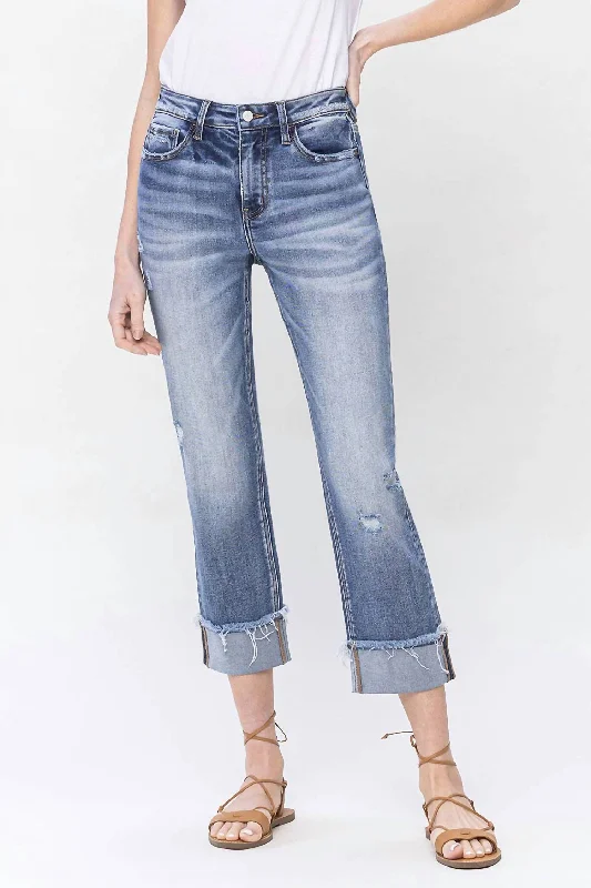 High Rise Cuffed Straight Jean In Infallible Women's Clothing Online Sale